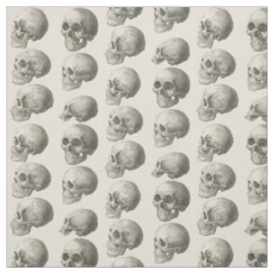 Vintage Skull Illustrations Fabric