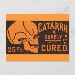 Vintage Skull Medicine Advertisement Postcard