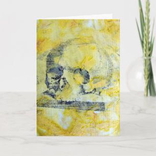 Vintage Skull Mixed Media, Halloween Card