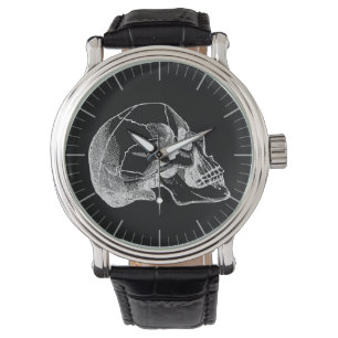 Vintage Skull Profile Illustration Watch