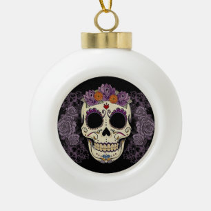 Vintage Skull & Rose Ball/Snowflake Ornament