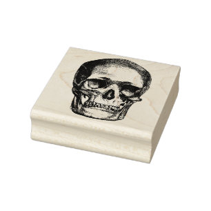Vintage skull rubber stamp