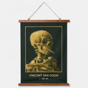 Vintage Skull Smoking – Unique Van Gogh Inspired  Hanging Tapestry