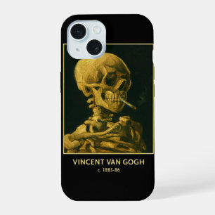 Vintage Skull Smoking – Unique Van Gogh Inspired iPhone 15 Case