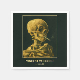 Vintage Skull Smoking – Unique Van Gogh Inspired Napkin