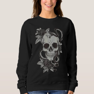 Vintage Skull Snake Rose Ar Old School Tattoo Tee