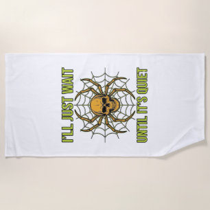 Vintage Skull Spider Funny Halloween T-Shirt Desig Beach Towel