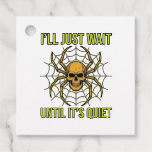 Vintage Skull Spider Funny Halloween T-Shirt Desig Favour Tags