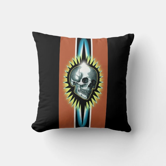 Vintage Skull Starburst Cushion (Front)