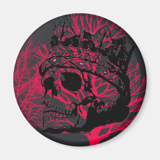 Vintage Skull Trees Magnet (Front)
