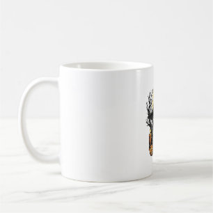 Vintage Skull Witch Halloween Pumpkin Vector Desig Coffee Mug
