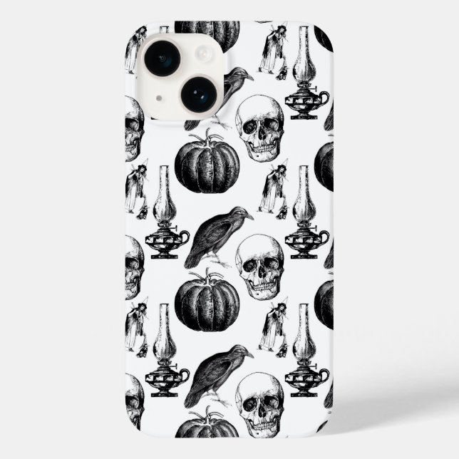 Vintage Skull & Witch Phone Case (Back)