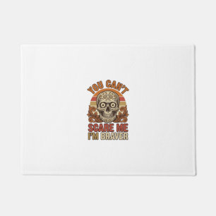 Vintage Skull You Can’t Scare Me Halloween Shirt D Doormat