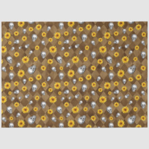 Vintage Skulls and Sunflower Series Design 3 Tissue Paper