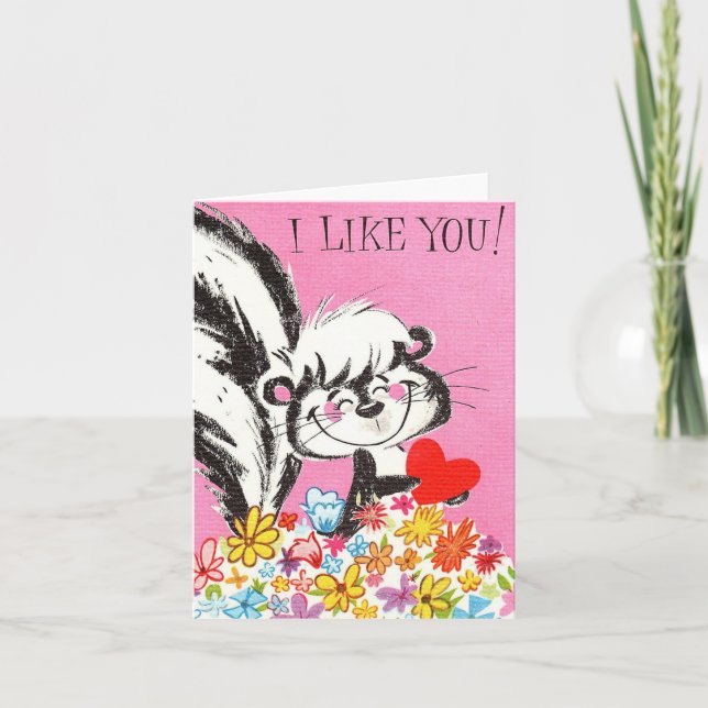 Vintage Skunk Valentine Card (Front)