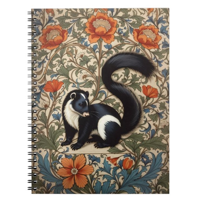 Vintage Skunk William Morris Inspired Notebook (Front)