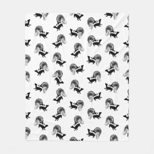 Vintage Skunks Pattern CUSTOM BACKGROUND COLOR Fleece Blanket