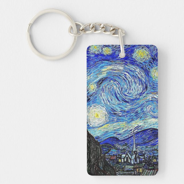 Vintage Sky Night Starry Night Key Ring (Front)