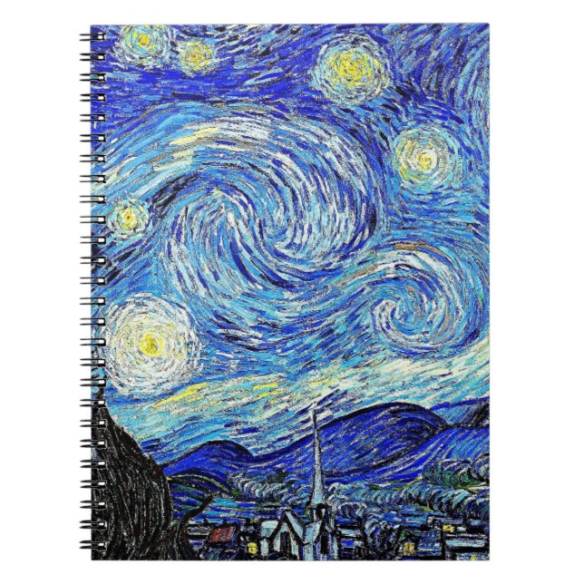 Vintage Sky Night Starry Night Notebook (Front)