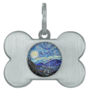 Vintage Sky Night Starry Night Pet ID Tag