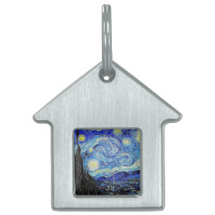 Vintage Sky Night Starry Night Pet ID Tag