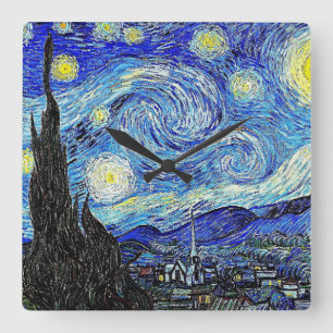 Vintage Sky Night Starry Night Square Wall Clock