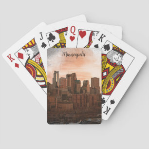 Vintage Skyline Minneapolis Minnesota Playing Cards