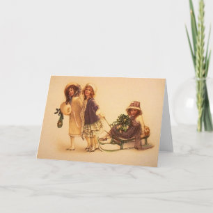 Vintage Sled Christmas / Holiday / Note Card