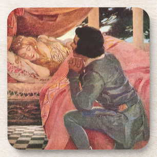 Vintage Sleeping Beauty by Jessie Willcox Smith Coaster