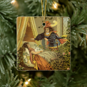 Vintage Sleeping Beauty, Victorian Fairy Tales Ceramic Tree Decoration