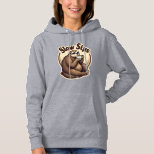 Vintage Sleepy Sloth Coffee Lover Cute Retro Shirt