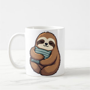 Vintage Sleepy Sloth Cozy Pillow Illustration 2 Coffee Mug