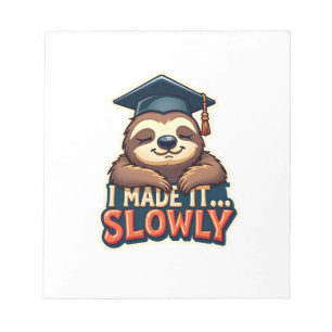 Vintage Sleepy Sloth Graduation Cute Animal Design Notepad