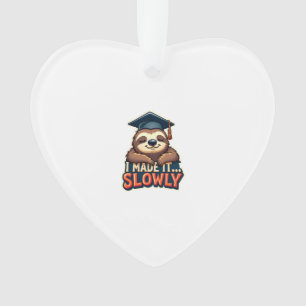 Vintage Sleepy Sloth Graduation Cute Animal Design Ornament