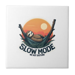 Vintage Sleepy Sloth Shirt Funny Slow Morning Desi Ceramic Tile
