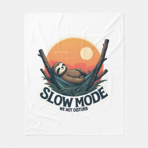 Vintage Sleepy Sloth Shirt Funny Slow Morning Desi Fleece Blanket