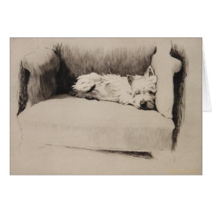 Vintage - Sleepy Westie,