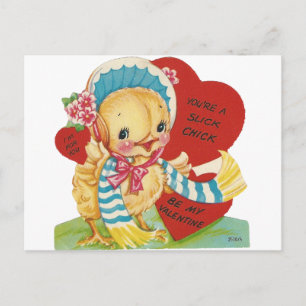 Vintage "Slick Chick" Valentine Holiday Postcard