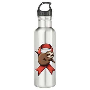 Vintage Sloth Awareness Ribbon Support Vector Art  710 Ml Water Bottle