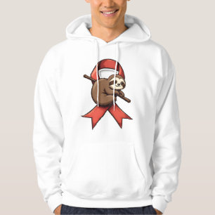 Vintage Sloth Awareness Ribbon Support Vector Art Hoodie