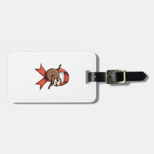 Vintage Sloth Awareness Ribbon Support Vector Art  Luggage Tag