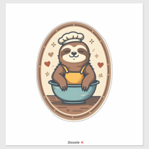 Vintage Sloth Baker Cute Retro Baking Art 2