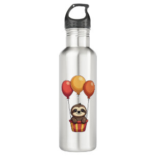 Vintage Sloth Balloons Retro Cute Animal Design 2 710 Ml Water Bottle