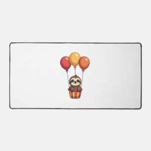 Vintage Sloth Balloons Retro Cute Animal Design 2 Desk Mat