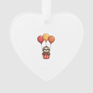 Vintage Sloth Balloons Retro Cute Animal Design 2 Ornament