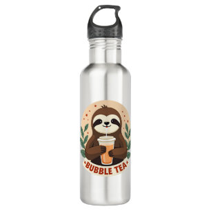 Vintage Sloth Bubble Tea Cute Retro Animal Art 2 710 Ml Water Bottle