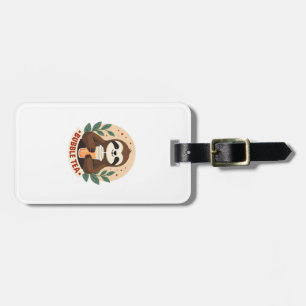 Vintage Sloth Bubble Tea Cute Retro Animal Art 2 Luggage Tag