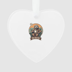 Vintage Sloth Coffee Shirt Calm Morning Humor 2 Ornament