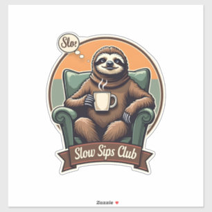 Vintage Sloth Coffee Shirt Calm Morning Humour 2