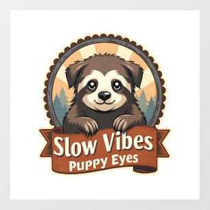 Vintage Sloth Dog Shirt Slow Vibes Puppy Eyes 2